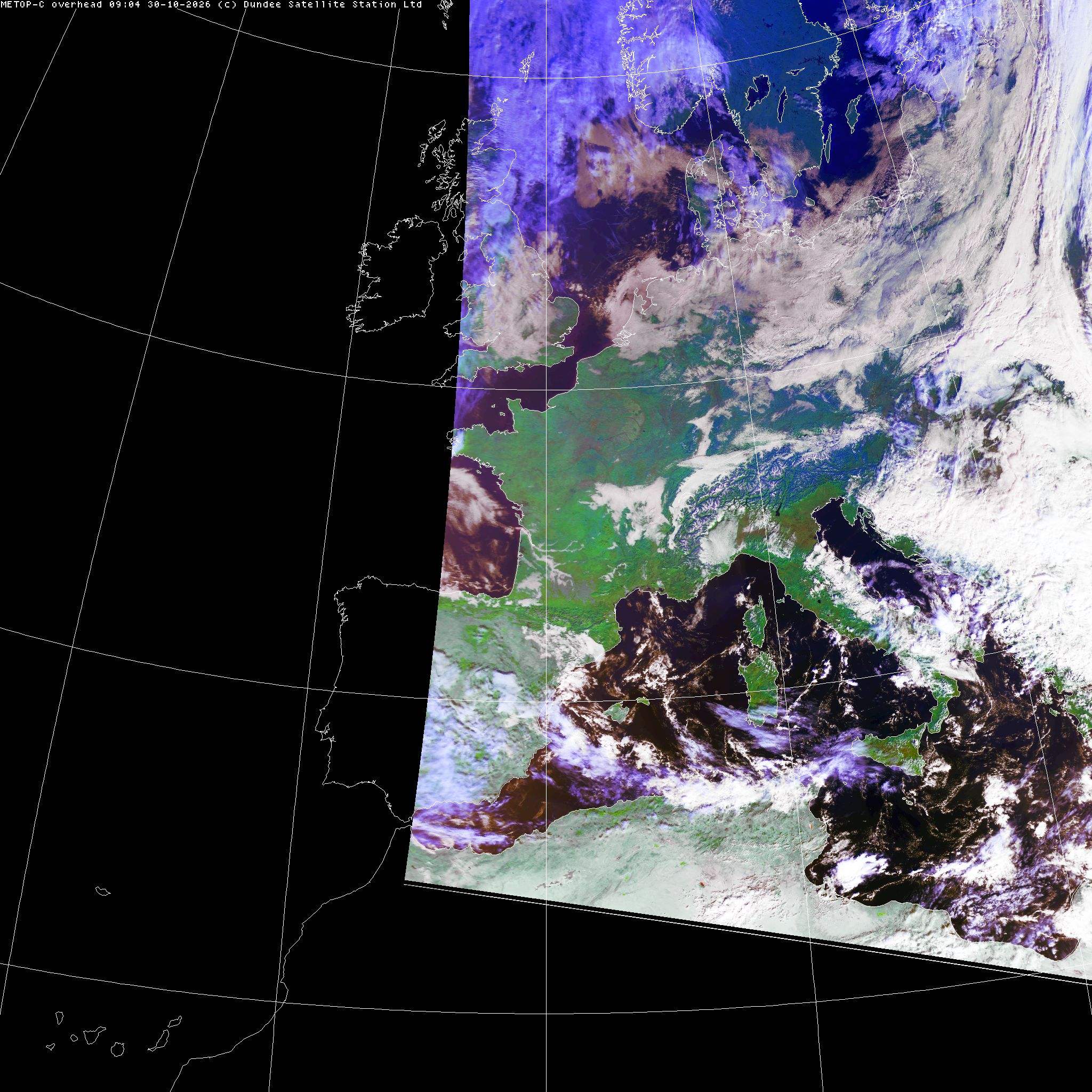 Latest false-colour image (RGB)